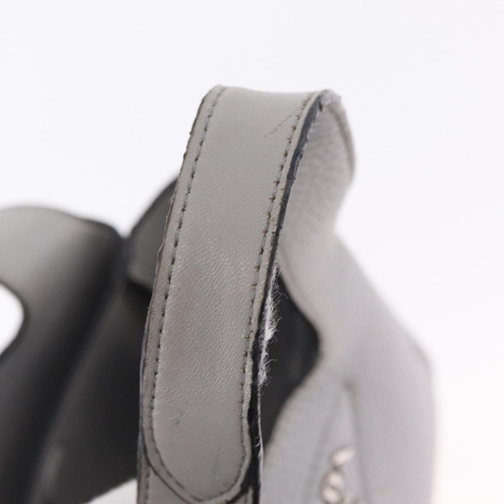 PRADA Vittelodanoy Hand Bag Leather Gray Silver Auth am12842A