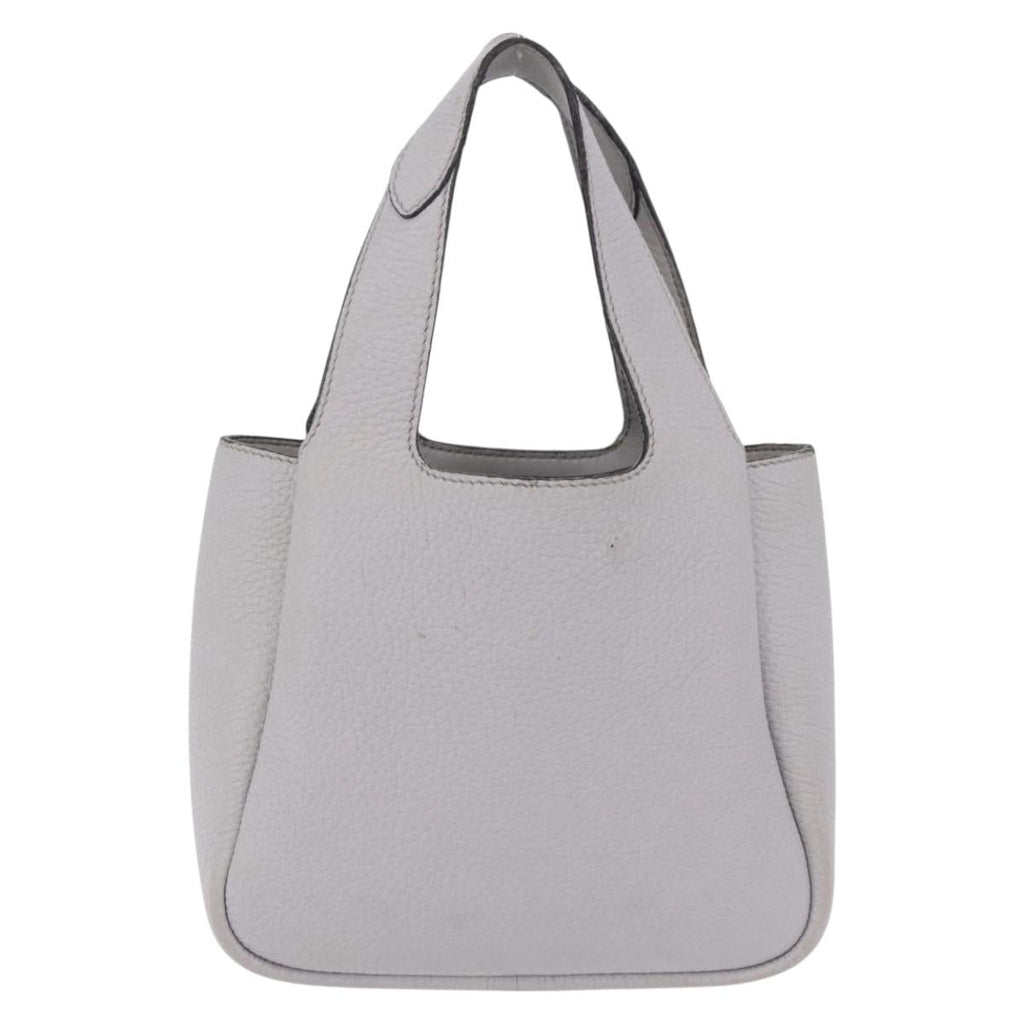 PRADA Vittelodanoy Hand Bag Leather Gray Silver Auth am12842A