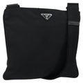 PRADA Shoulder Bag Nylon Black Gold Auth am9670