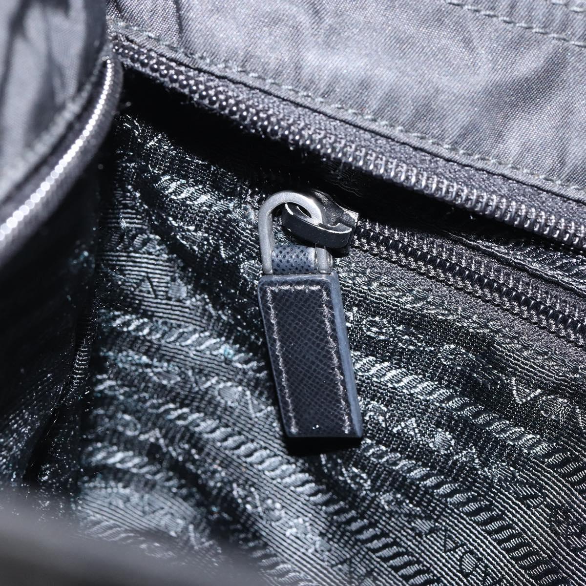 PRADA Shoulder Bag Nylon Black Gold Auth am9670