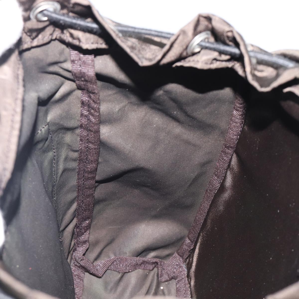 PRADA Backpack Nylon Khaki Silver Auth ar14290