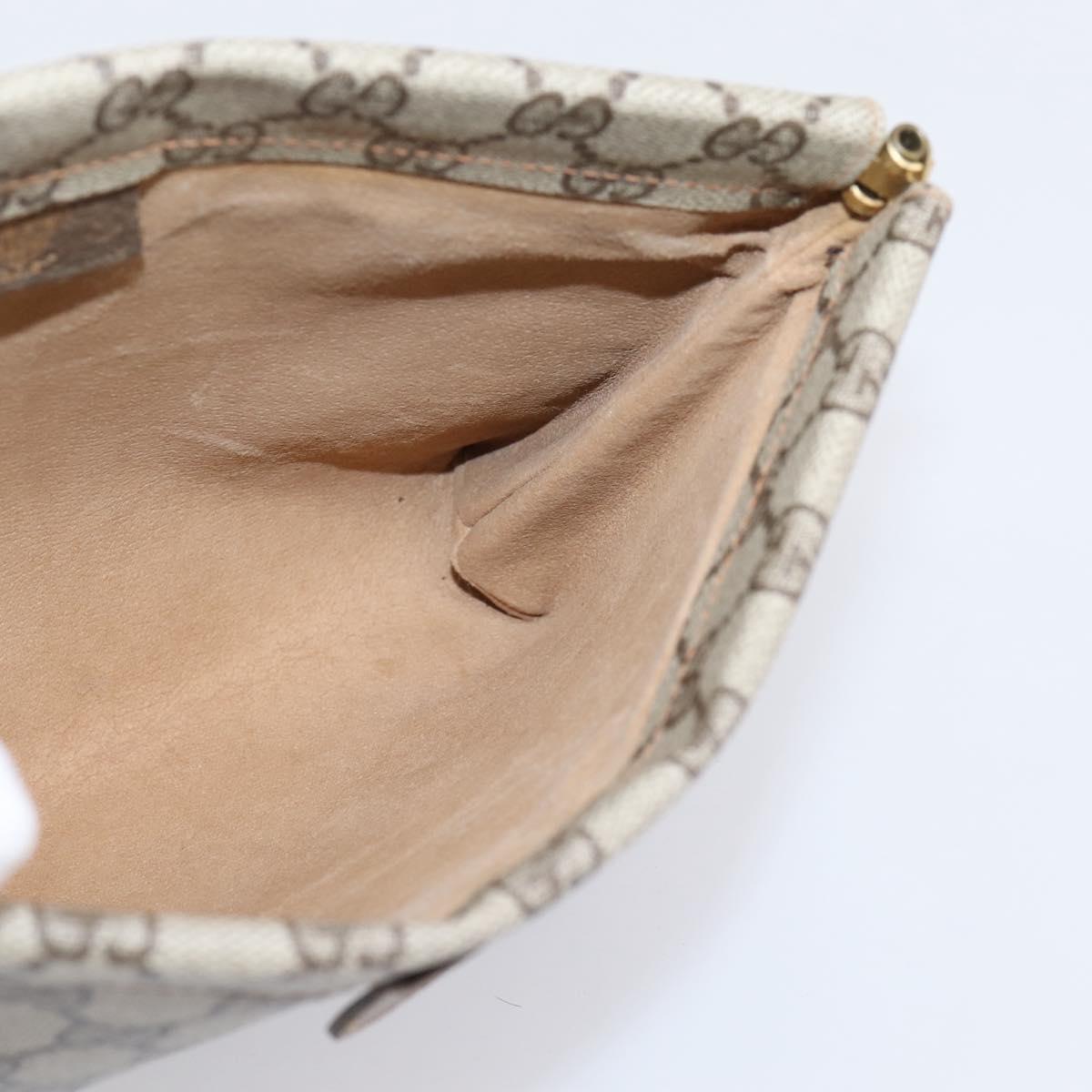 GUCCI GG Supreme Clutch Bag PVC Beige Gold 67 039 5229 Auth ar14346