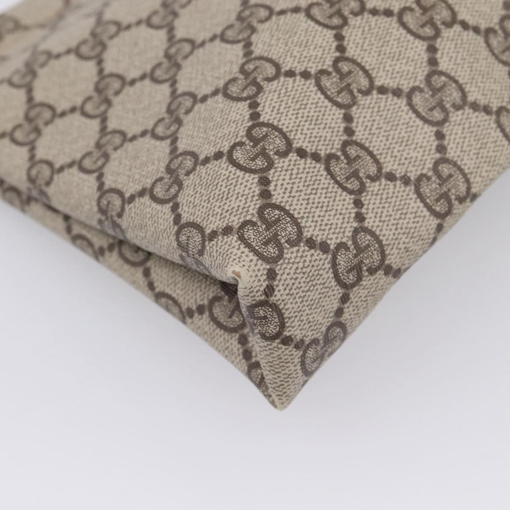 GUCCI GG Supreme Clutch Bag PVC Beige Gold 67 039 5229 Auth ar14346