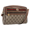 GUCCI GG Supreme Web Sherry Line Bag PVC Beige Gold 001 44 6655 Auth ar14362