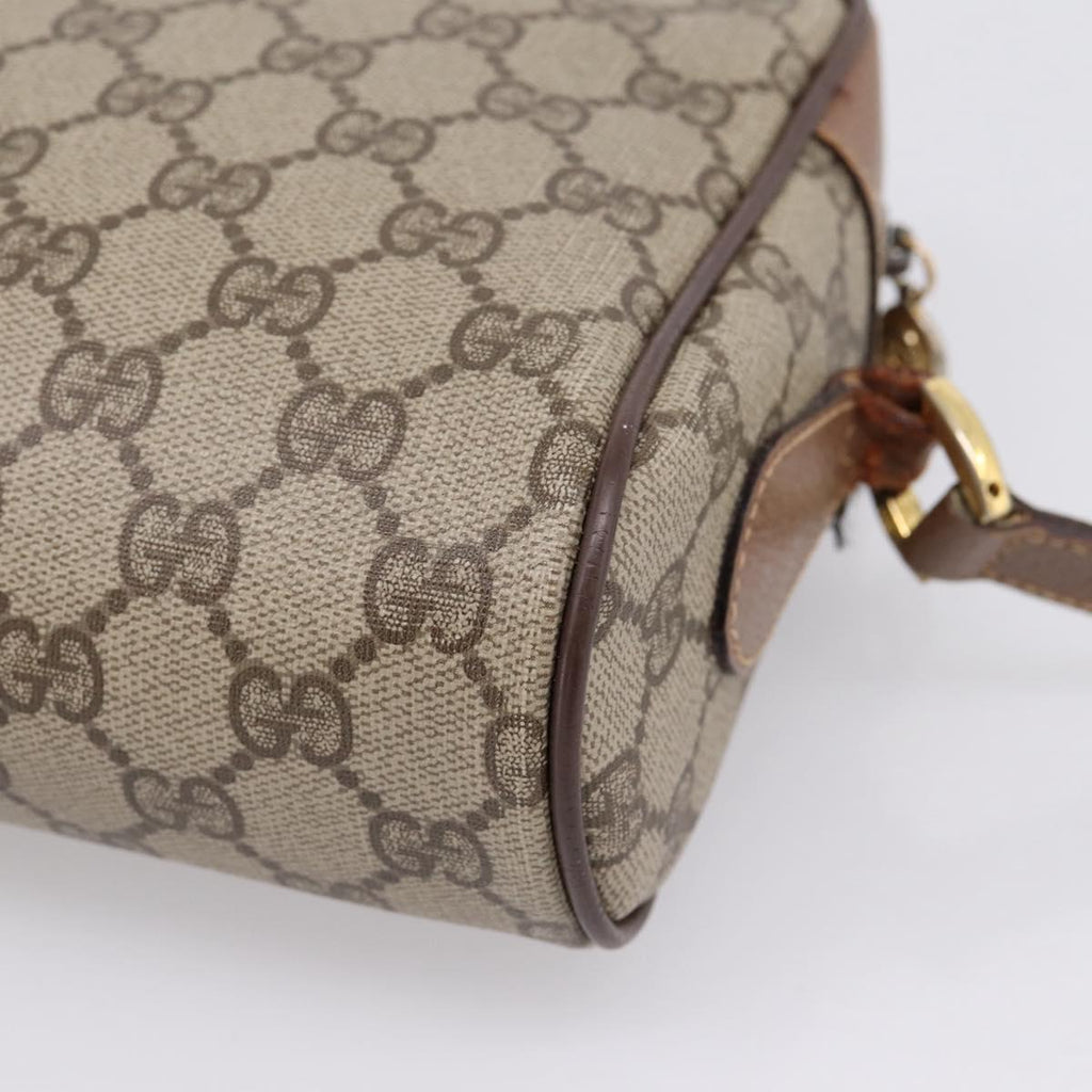 GUCCI GG Supreme Web Sherry Line Bag PVC Beige Gold 001 44 6655 Auth ar14362