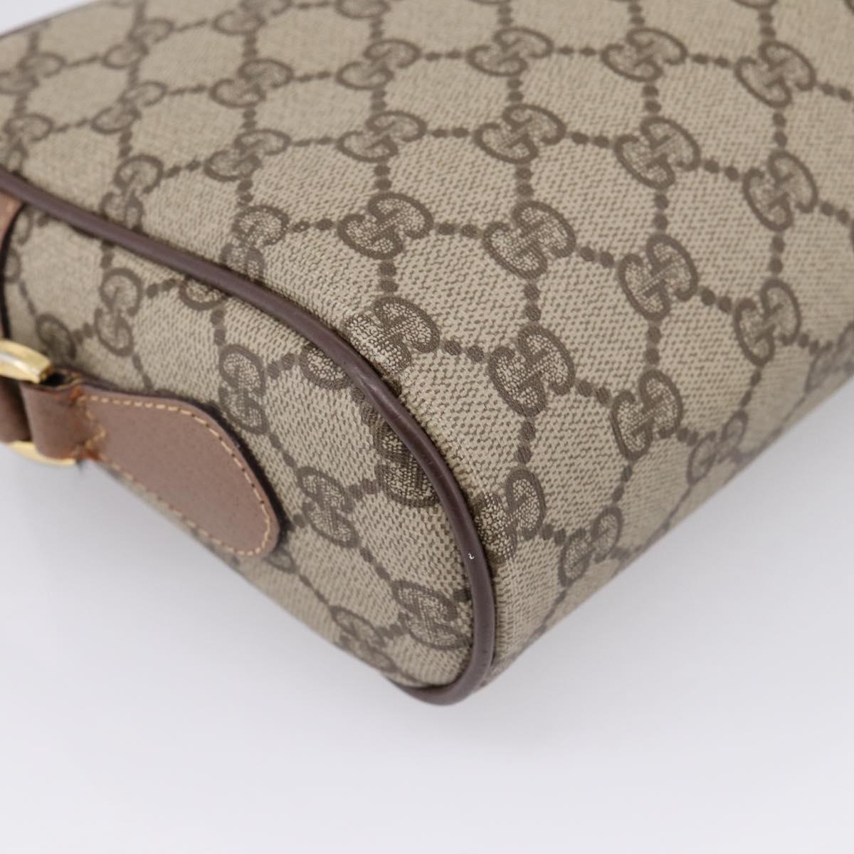 GUCCI GG Supreme Web Sherry Line Bag PVC Beige Gold 001 44 6655 Auth ar14362