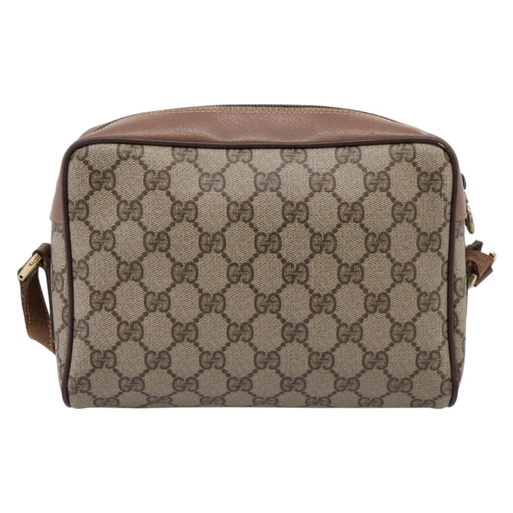 GUCCI GG Supreme Web Sherry Line Bag PVC Beige Gold 001 44 6655 Auth ar14362