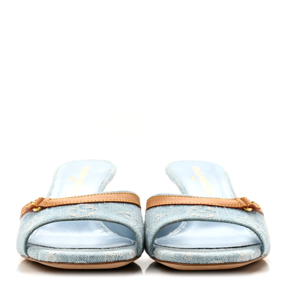 Monogram Denim 6AM Mules 40 Light Blue