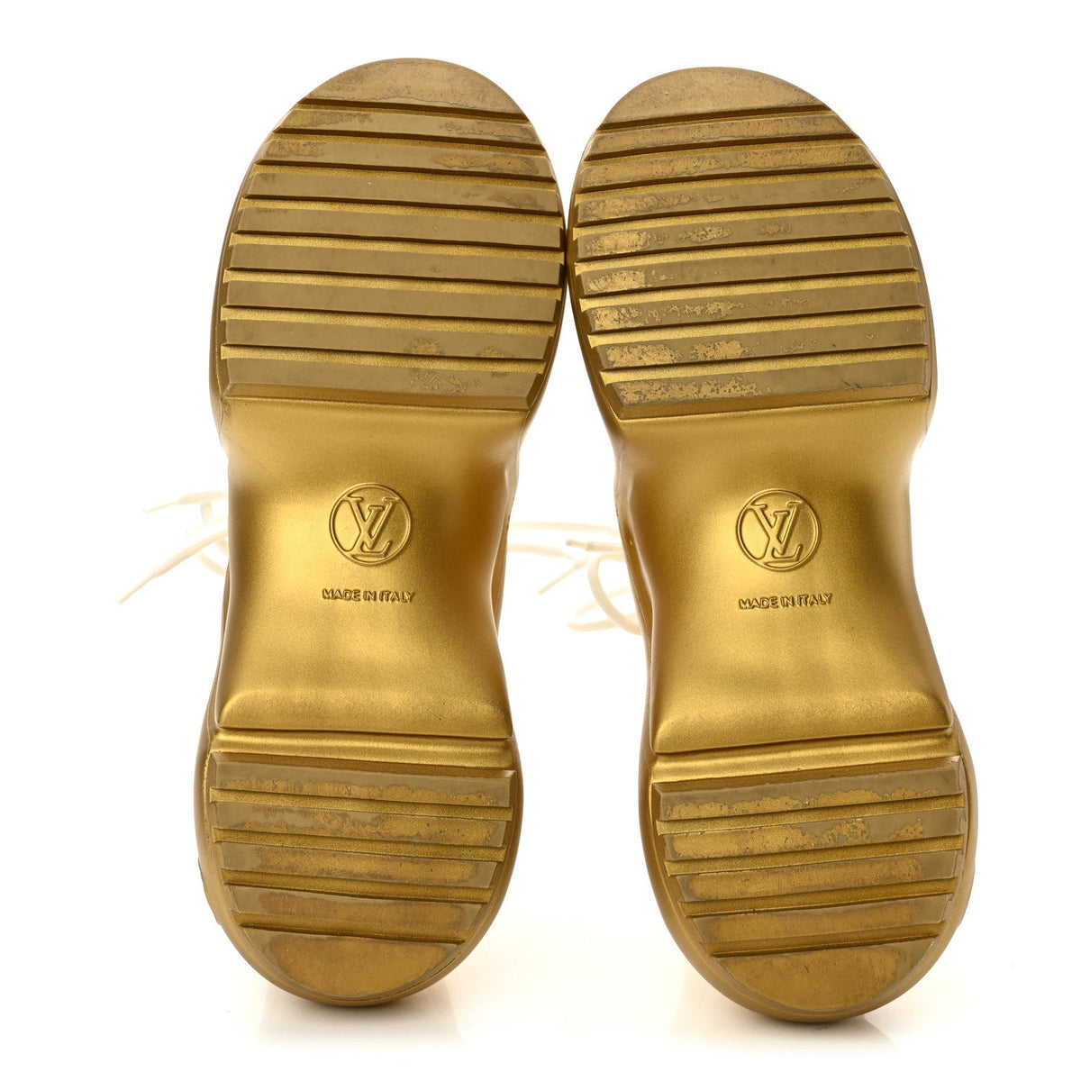 Metallic Calfskin Technical Nylon LV Archlight Sneakers 38 White Gold
