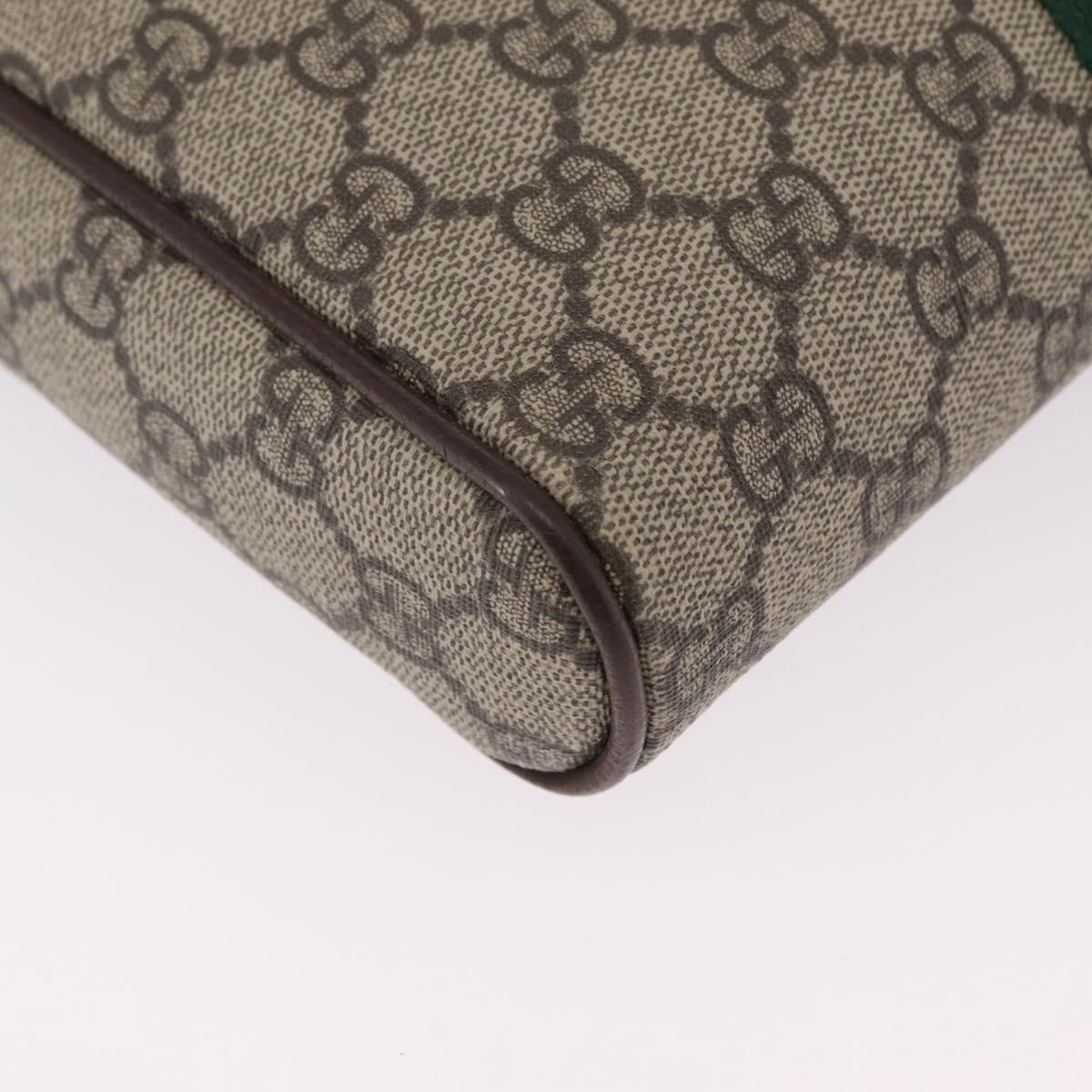 GUCCI GG Supreme Web Sherry Line Bag PVC Beige Gold 547926 Auth BA15831V