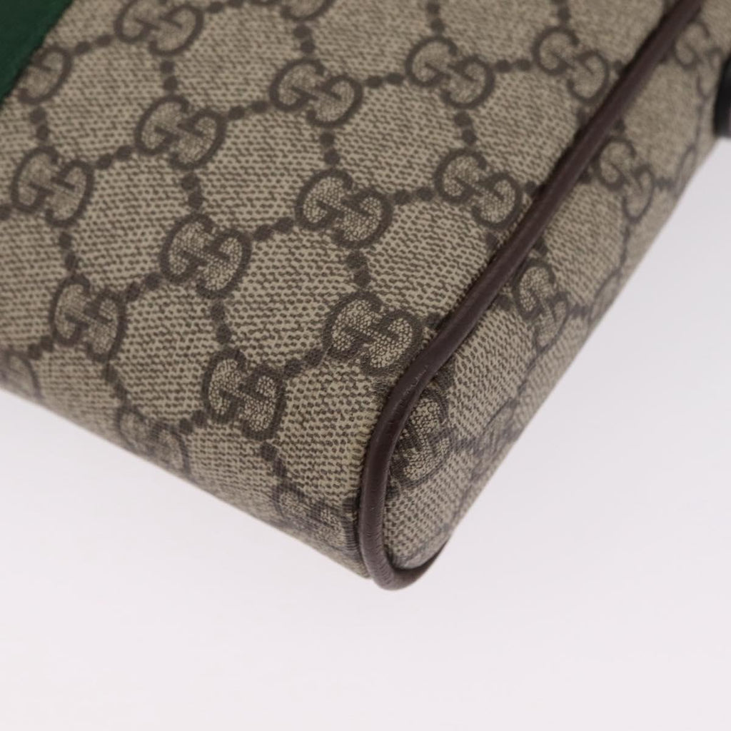 GUCCI GG Supreme Web Sherry Line Bag PVC Beige Gold 547926 Auth BA15831V