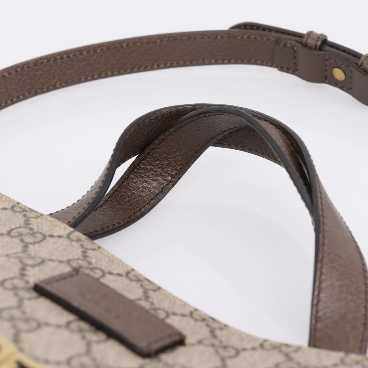 GUCCI GG Supreme Tote Bag PVC 2way Beige Gold 450950 Auth BA15961V