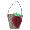 GUCCI GG Supreme Childrens Hand Bag PVC Beige Pink 630591 Auth BA16269V