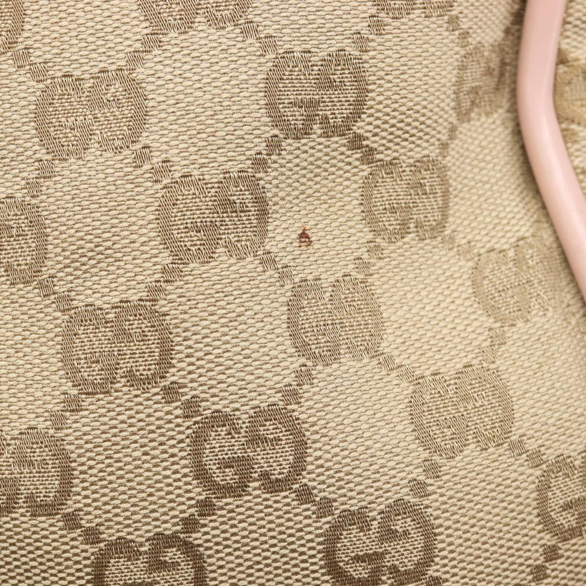 GUCCI GG Canvas Sherry Line Boston Bag Beige Gold 153240 Auth BA16444
