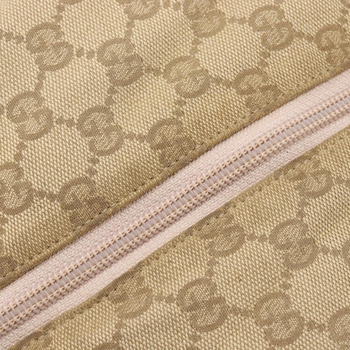 GUCCI GG Canvas Sherry Line Boston Bag Beige Gold 153240 Auth BA16444