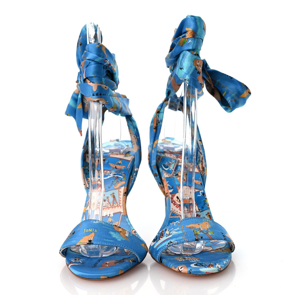 Crepe Satin Greekaba Du Desert 100 Sandal 35 Blue Multicolor