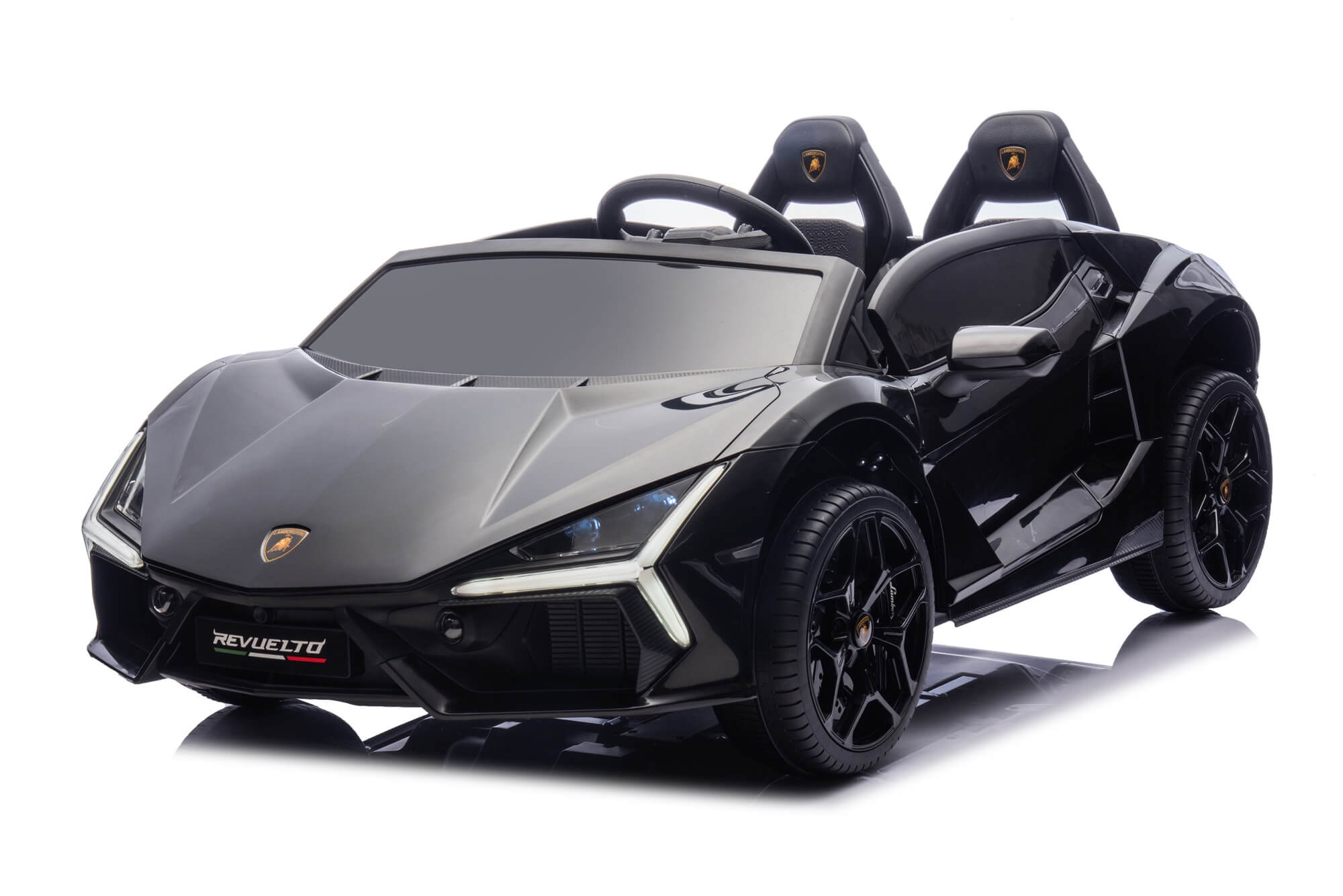 24V / 9 MPH Lamborghini Revuelto Two-Seater Kids Ride On Car – Black