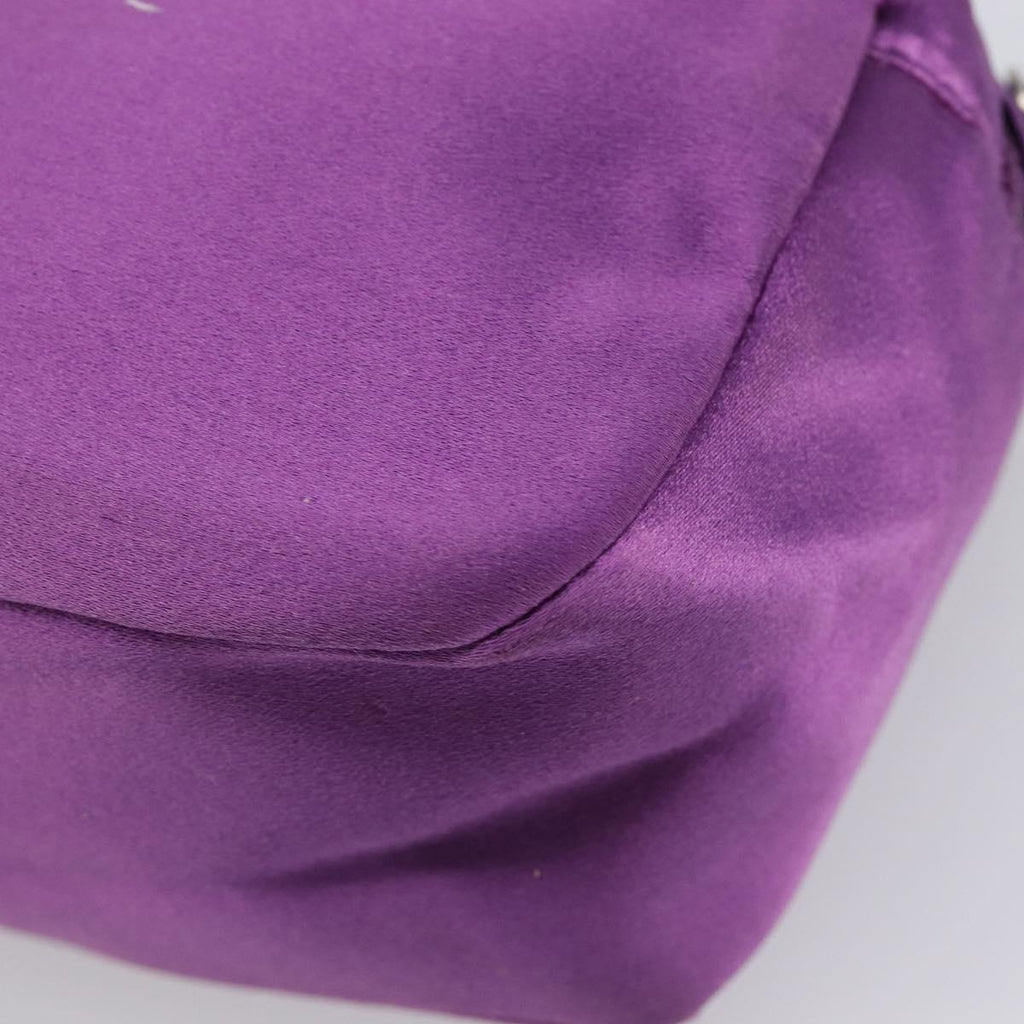 PRADA Pouch Satin Purple Silver Auth bs37251