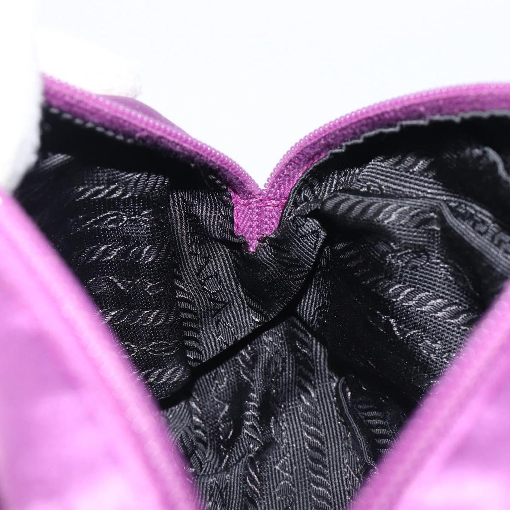 PRADA Pouch Satin Purple Silver Auth bs37251