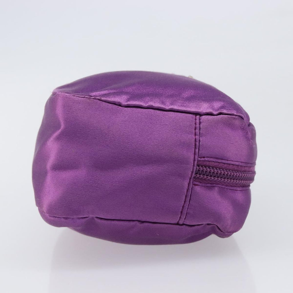 PRADA Pouch Satin Purple Silver Auth bs37251