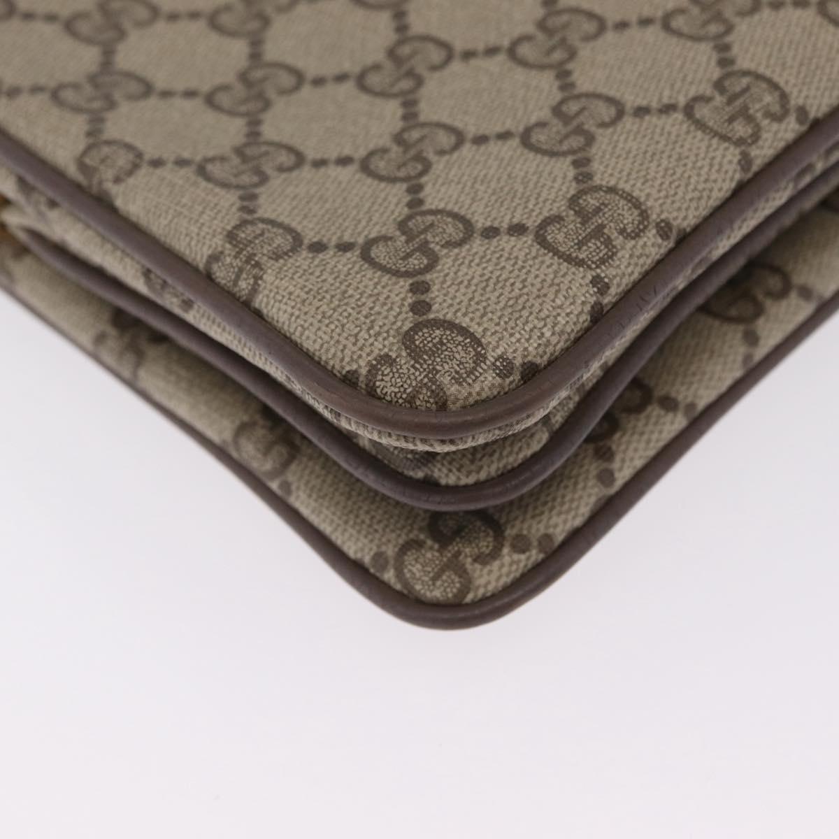 GUCCI GG Supreme Web Sherry Line Bag PVC Beige Gold 49 02 029 Auth bs37588