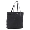 PRADA Tote Bag Nylon Black Silver Auth bs37600