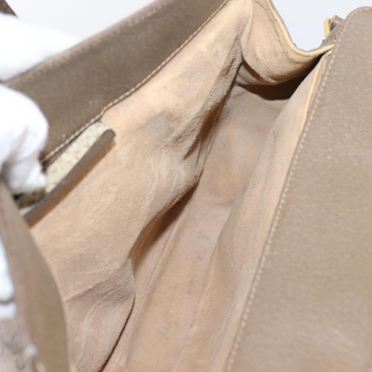 GUCCI GG Supreme Web Sherry Line Bag PVC Beige Gold 116 02 076 Auth bs37680