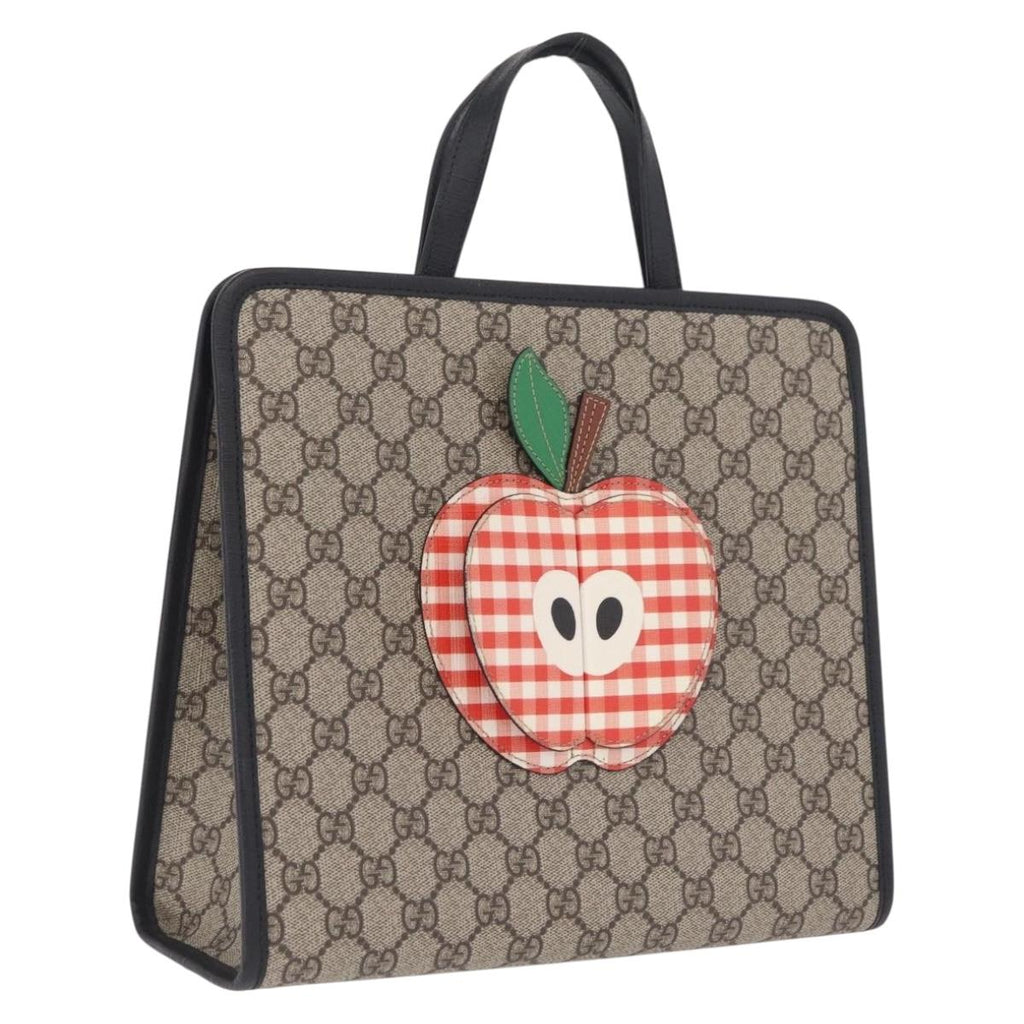 GUCCI GG Supreme Childrens Apple Hand Bag PVC Beige 648797 Auth bs37851