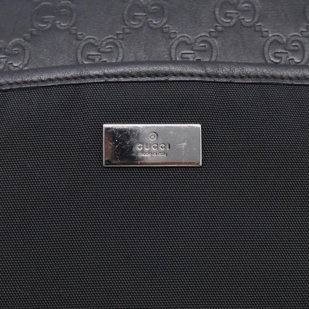 GUCCI GuccissimaGG Shoulder Bag Leather Black Silver 161822 Auth bs37902