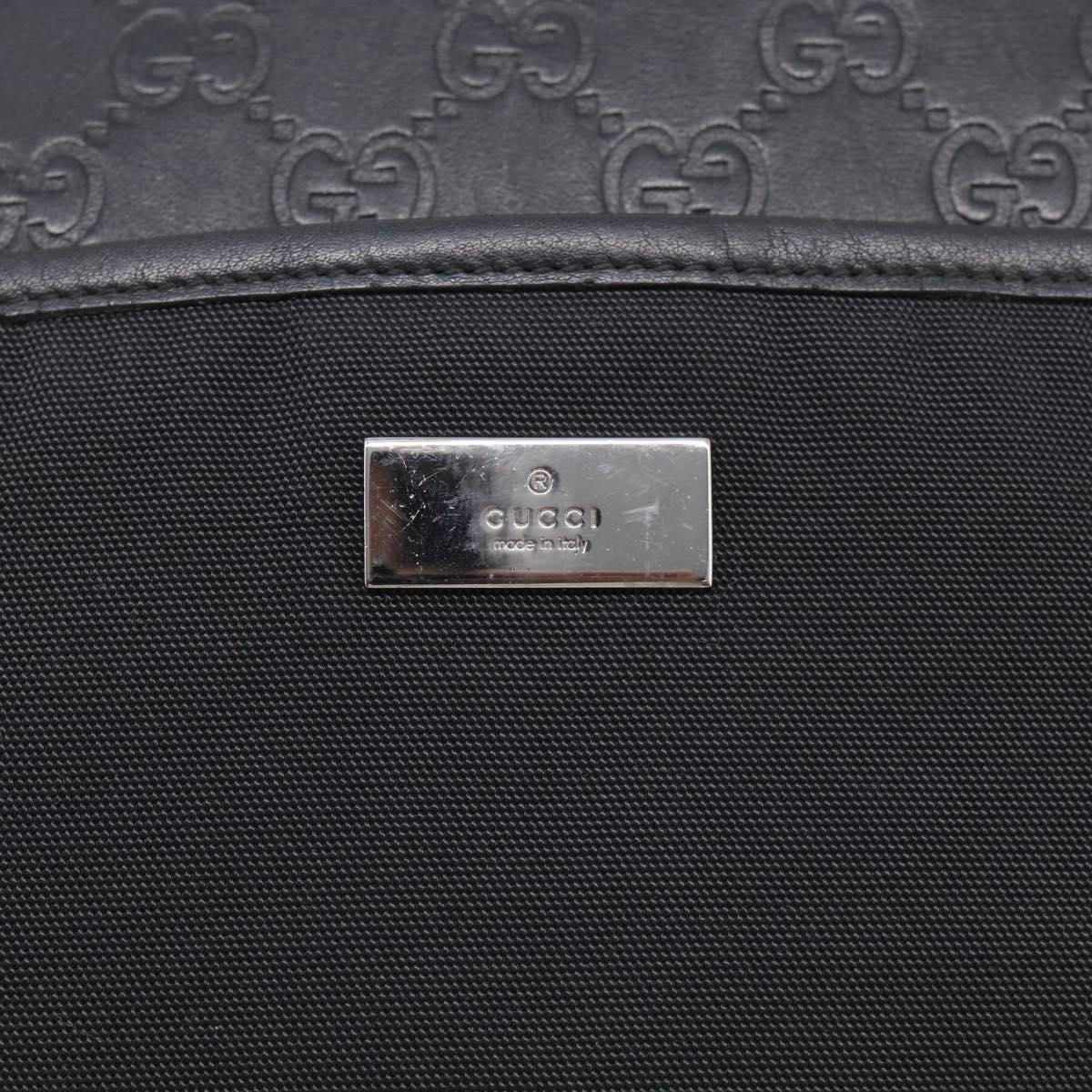 GUCCI GuccissimaGG Shoulder Bag Leather Black Silver 161822 Auth bs37902