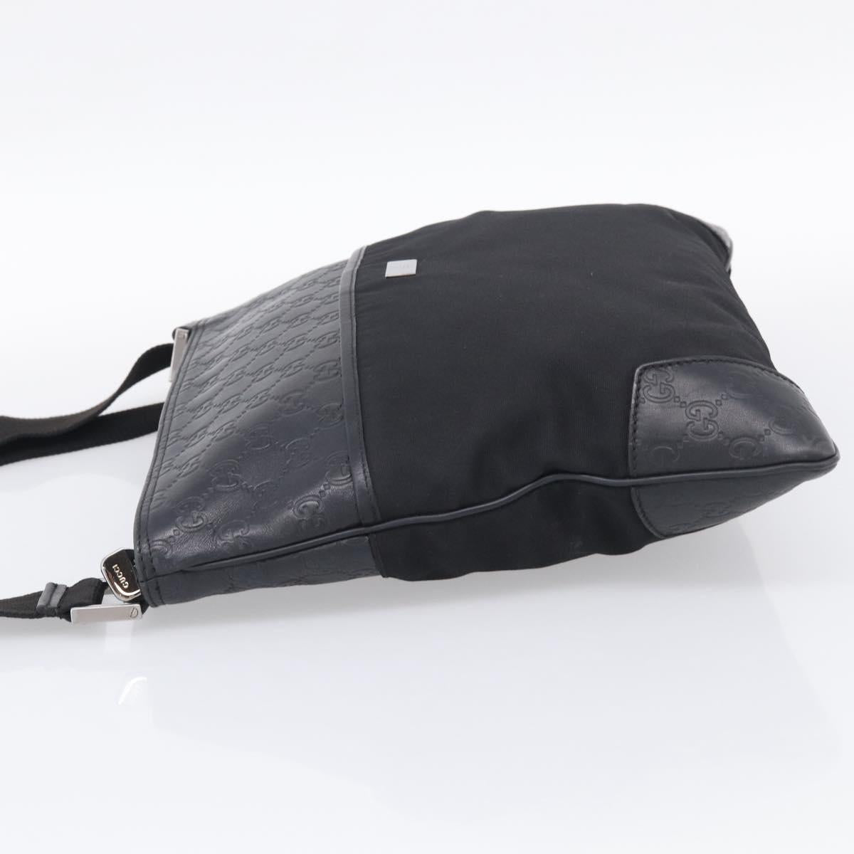 GUCCI GuccissimaGG Shoulder Bag Leather Black Silver 161822 Auth bs37902