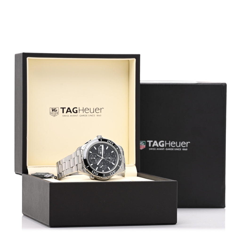 Stainless Steel 43mm Aquaracer 500M Automatic Watch Black CAK2110