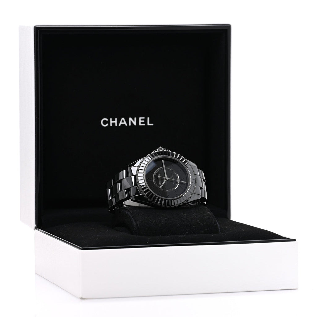 Stainless Steel Ceramic Diamond 38mm J12 Limited Edition Automatic Watch Black