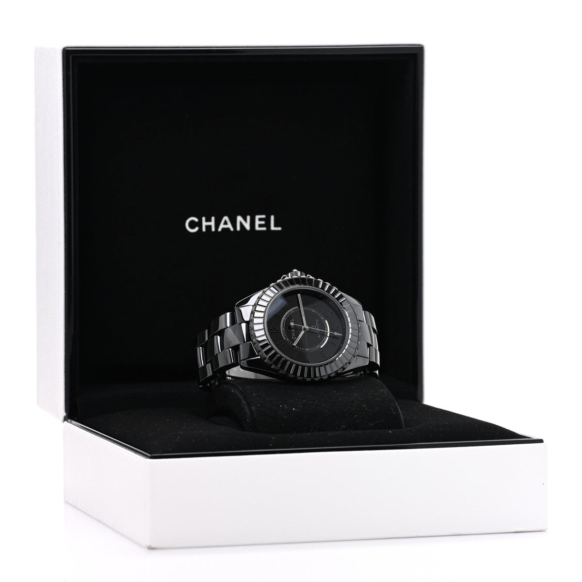 Stainless Steel Ceramic Diamond 38mm J12 Limited Edition Automatic Watch Black