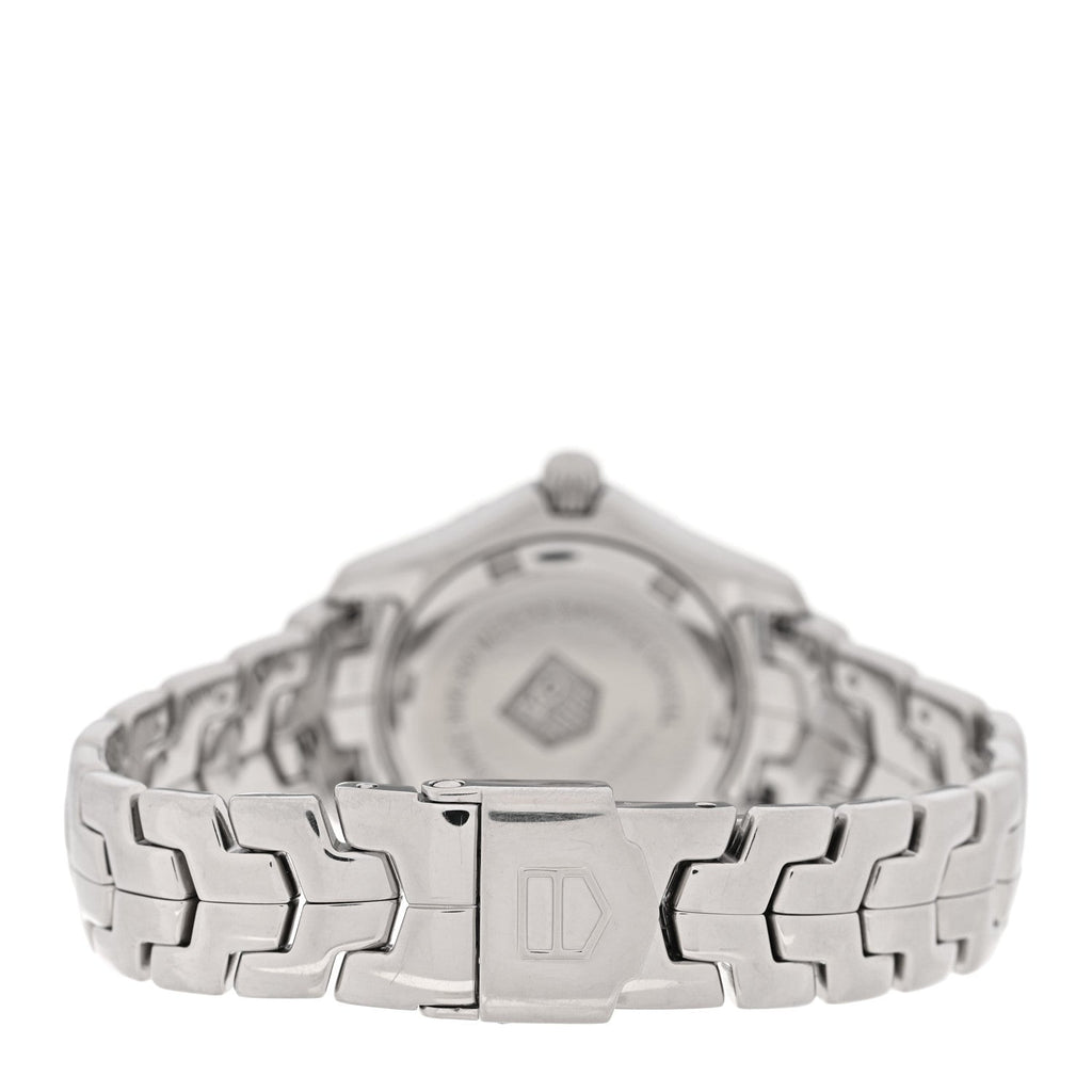Stainless Steel Diamond Mother of Pearl 27mm Link Quartz Watch WJ1319