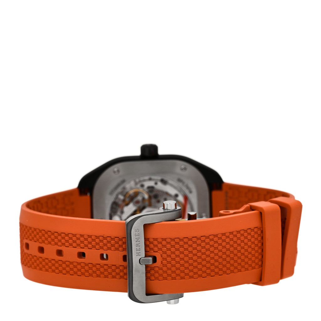 DLC Coated Titanium Rubber 39mm H08 Automatic Watch Orange