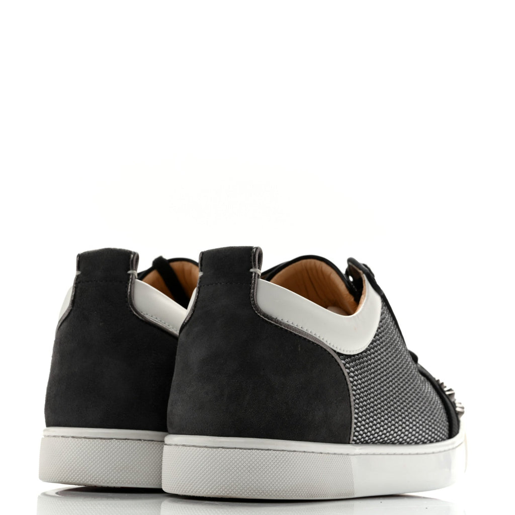 Suede Mesh Mens Louis Junior Spikes Orlato Flat Sneakers 42.5 Version Black White