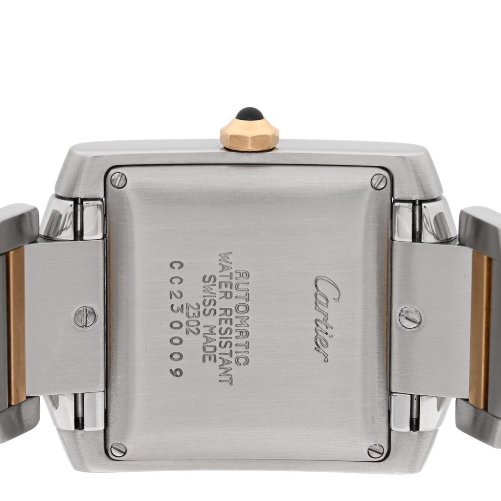 Stainless Steel 18K Yellow Gold 28mm Tank Francaise Automatic Watch