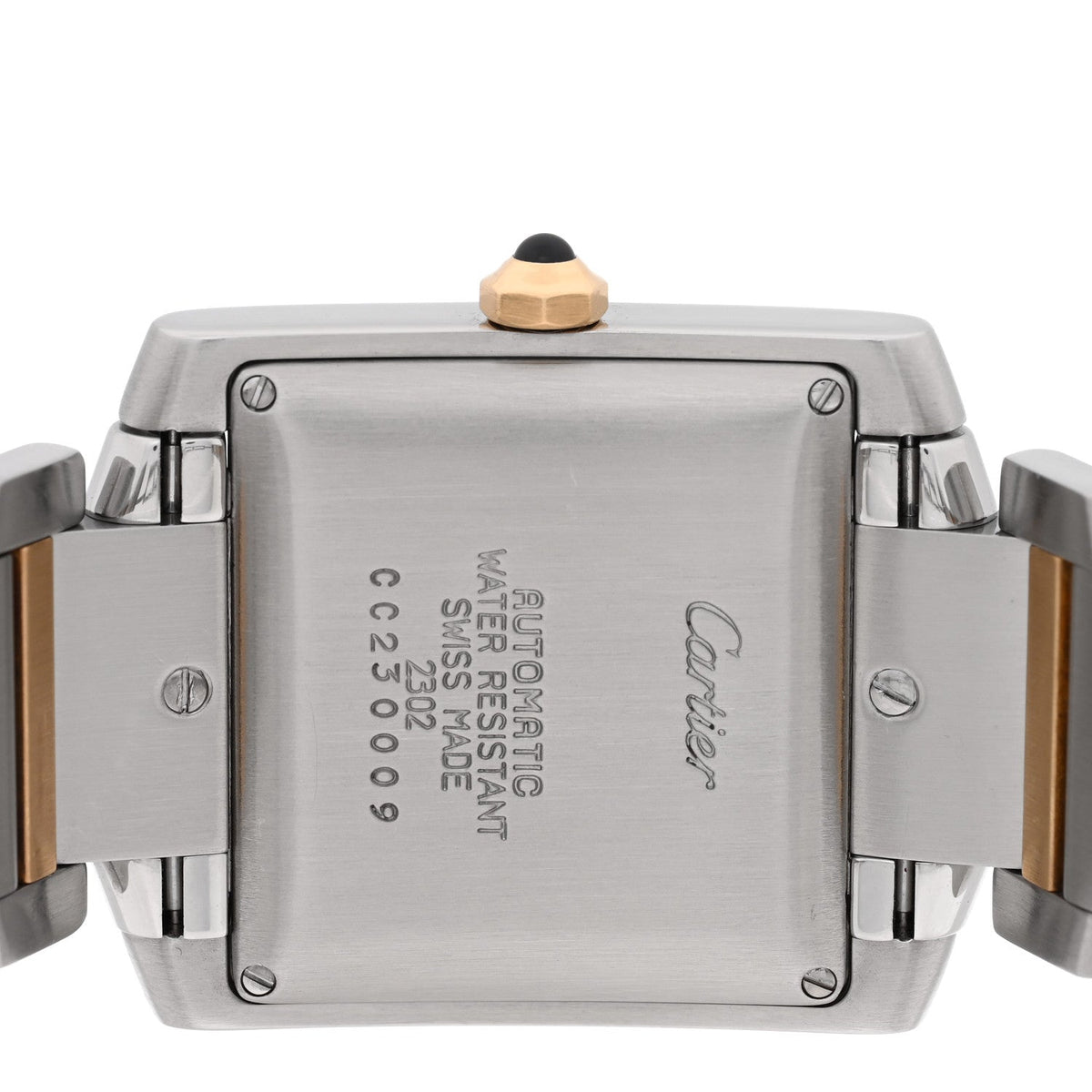 Stainless Steel 18K Yellow Gold 28mm Tank Francaise Automatic Watch