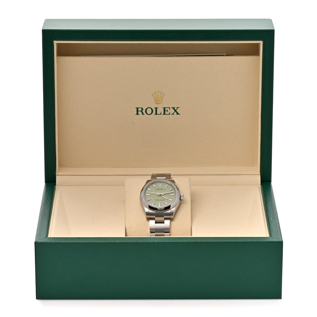 Stainless Steel 31mm Oyster Perpetual Watch Pistachio 277200