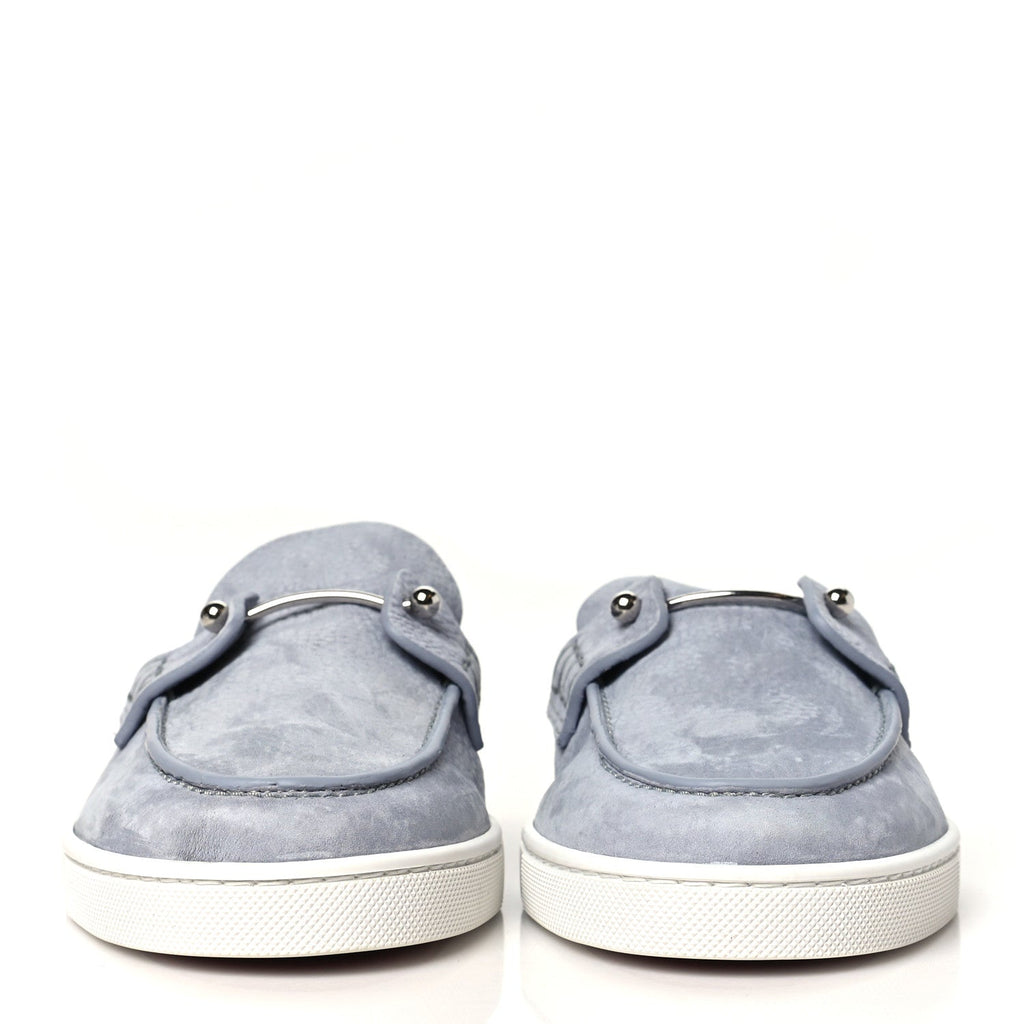 Nubuck Chanme Donna Flat Boat Flats  40.5 Jumbo Grey