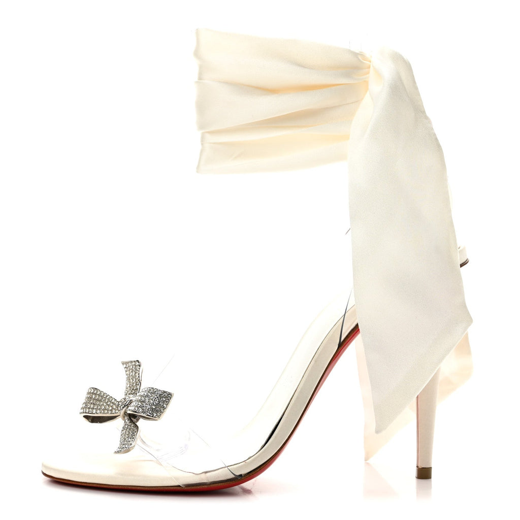 Satin Crystal PVC Astrinodo 100 Sandals 39 Ivory