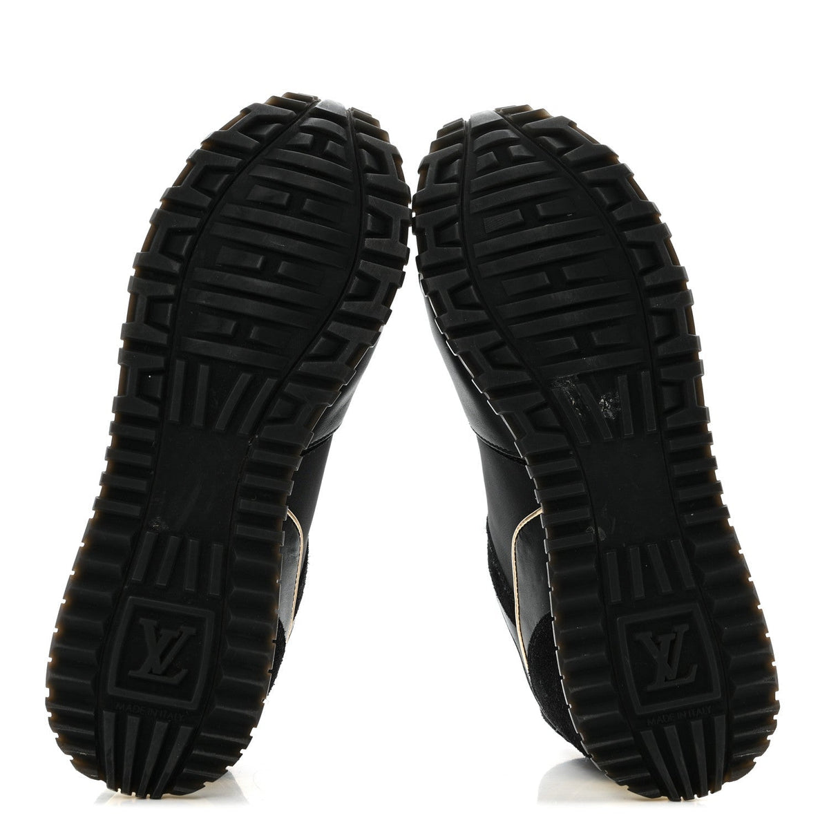 Suede Calfskin Recycled Monogram Nylon Run Away Sneakers 39 Black