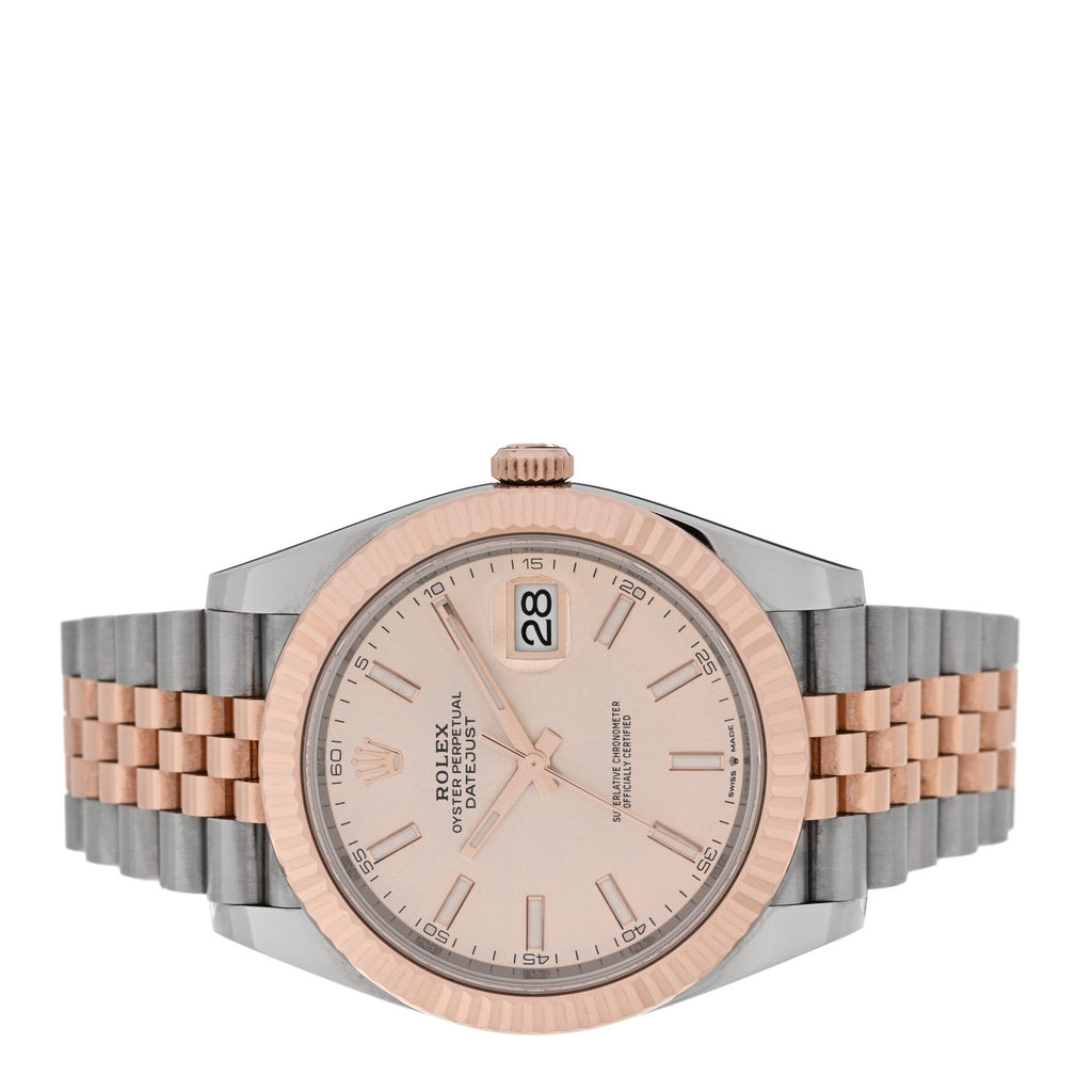 Stainless Steel 18K Everose Gold 41mm Oyster Perpetual Datejust Watch Sundust 126331