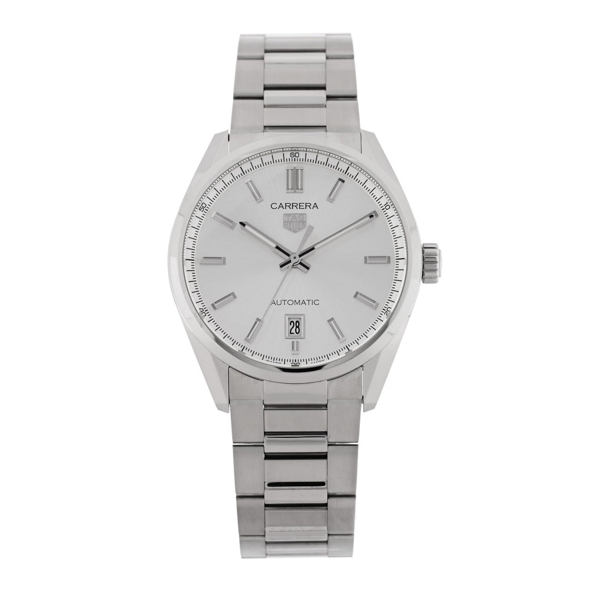 Stainless Steel 39mm Carrera Caliber 5 Automatic Watch Silver WBN2111