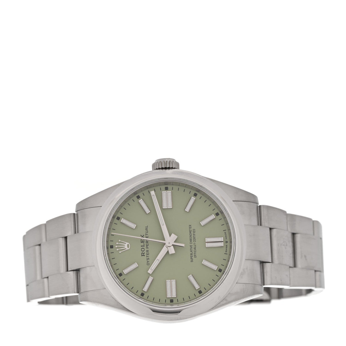 Stainless Steel 41mm Oyster Perpetual Watch Pistachio 134300
