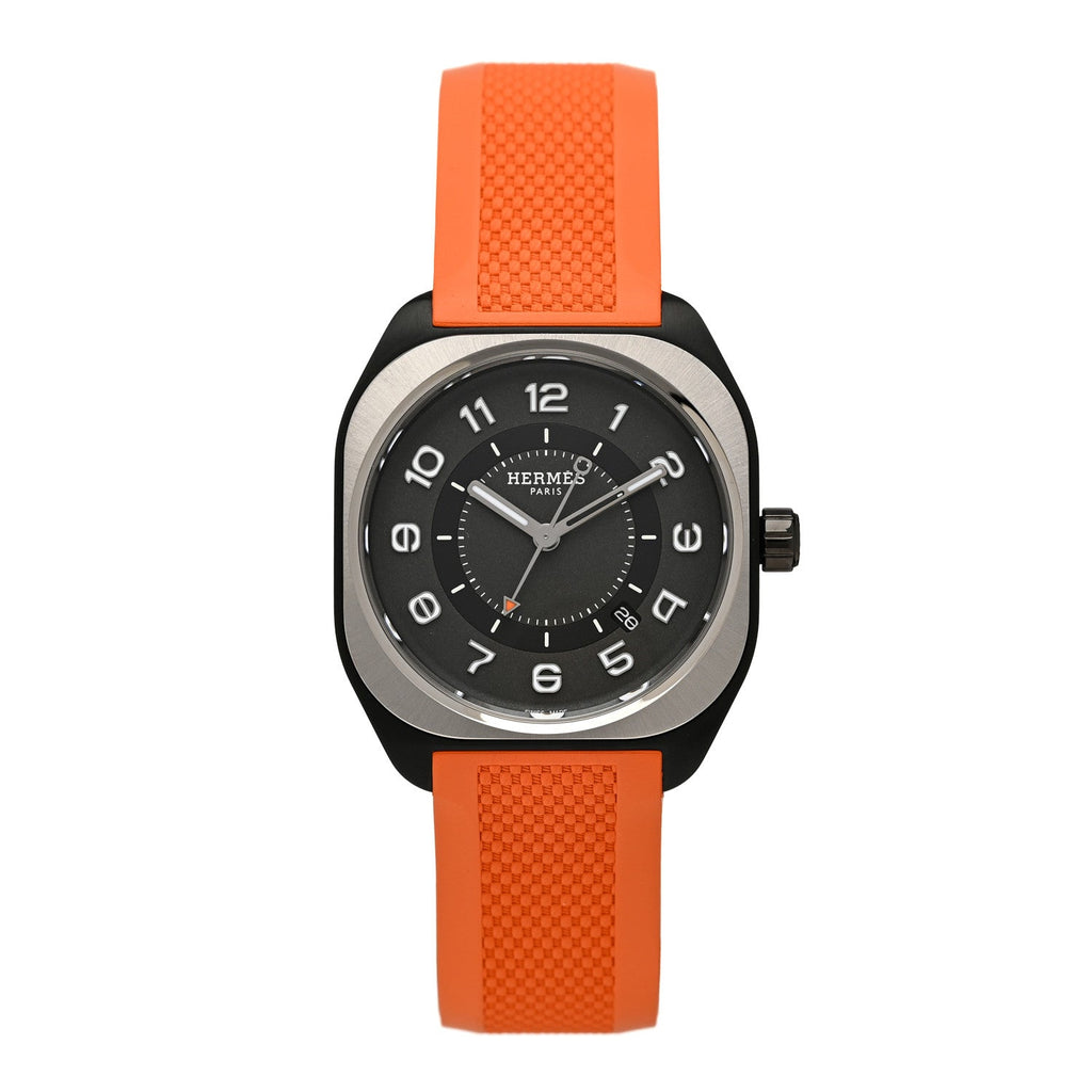DLC Coated Titanium Rubber 39mm H08 Automatic Watch Orange