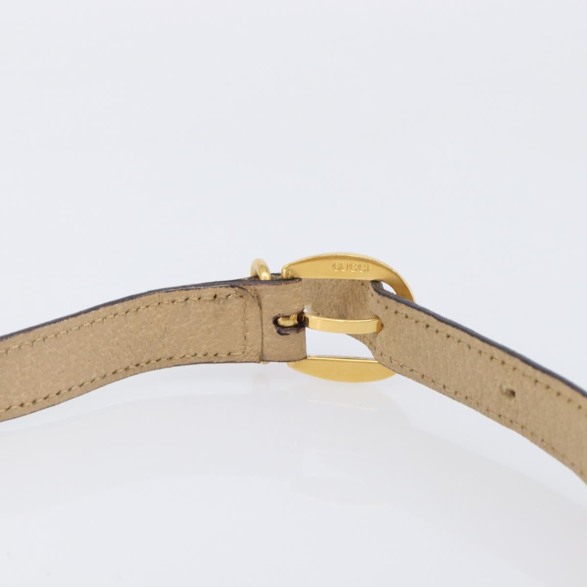 GUCCI Bamboo Shoulder Bag Leather Beige Gold 001 113 1529 Auth ep16289
