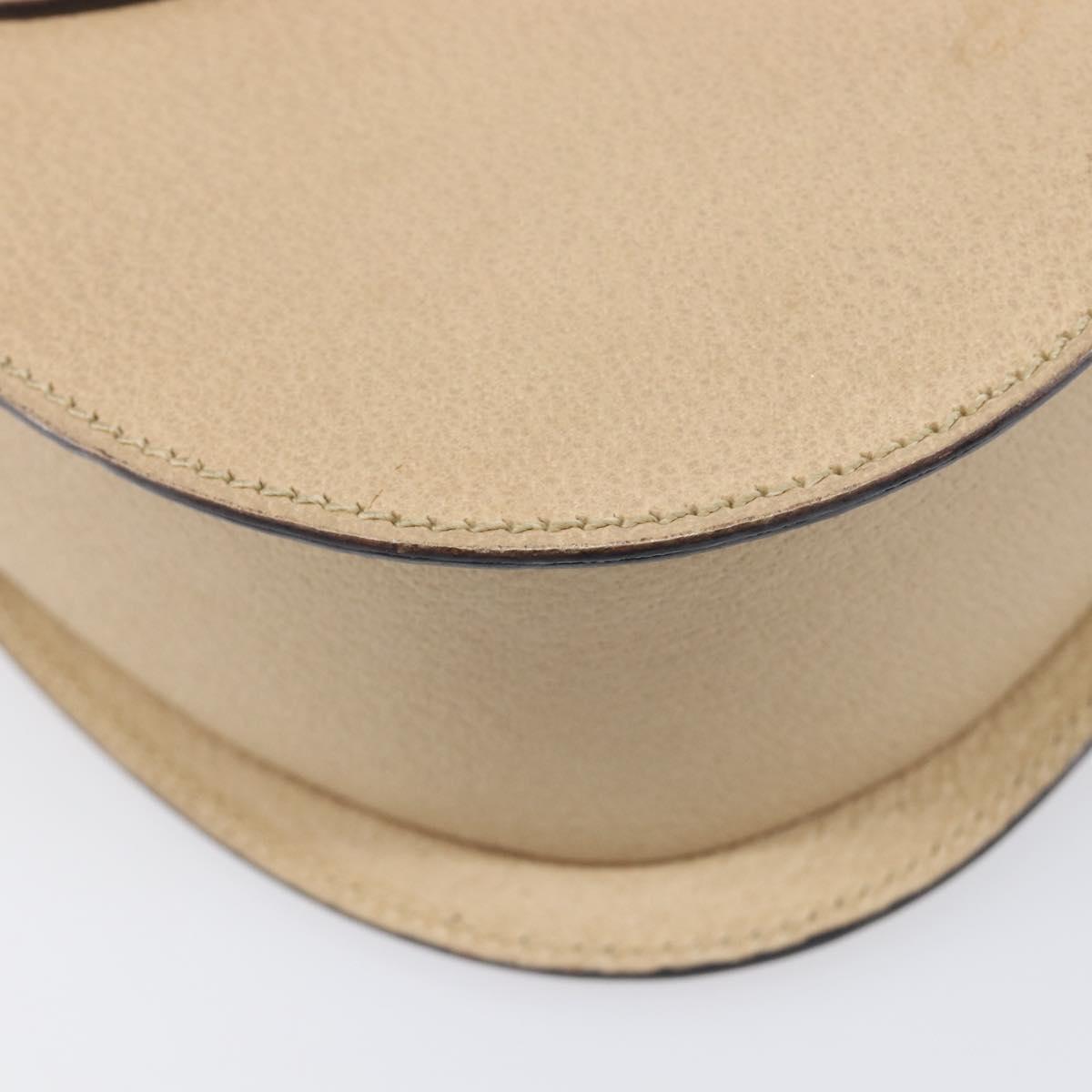 GUCCI Bamboo Shoulder Bag Leather Beige Gold 001 113 1529 Auth ep16289