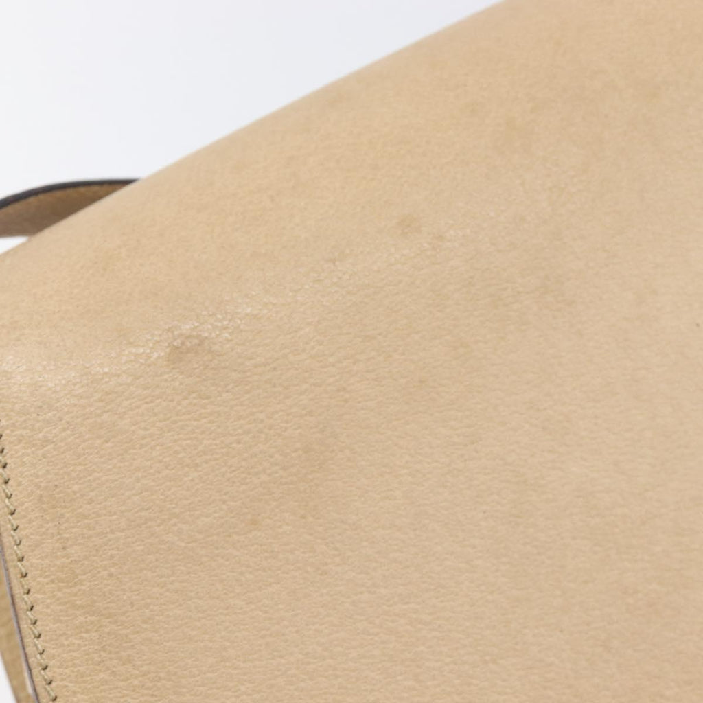 GUCCI Bamboo Shoulder Bag Leather Beige Gold 001 113 1529 Auth ep16289